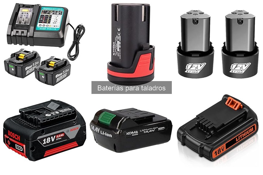 Mejores baterías para taladros: comparativa por marca